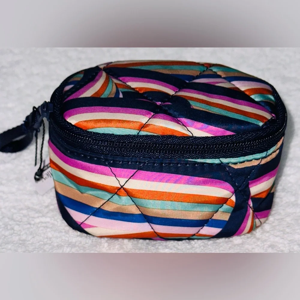 NWT Vera Bradley Ultralight Mini Zip Case.  Retired Pattern Retro Ribbon.